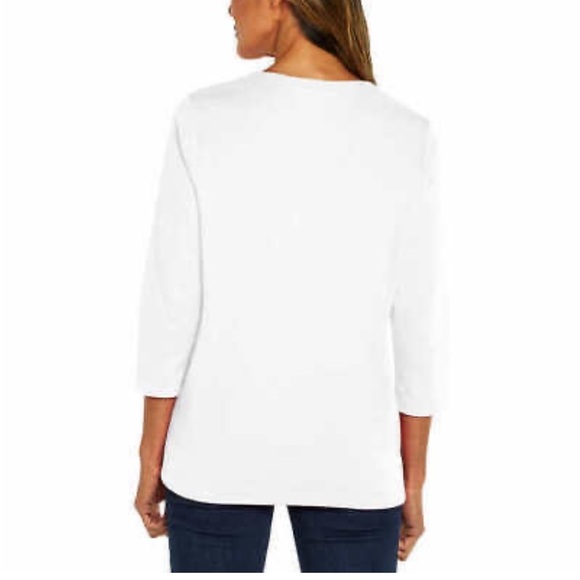 Orvis White Split Neck Blouse Size XXL - Picture 3 of 14